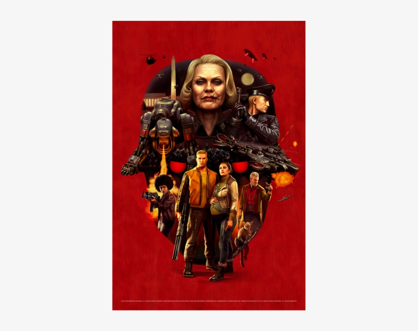 Wolfenstein 2 Poster Faces Of Death - Wolfenstein The New Colossus, transparent png download