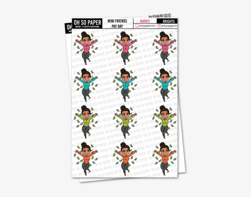 Mini Friends Pay Day Stickers - Friends, transparent png download