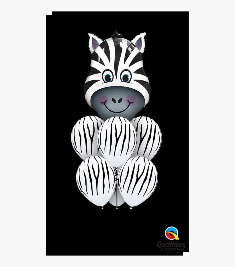 Separate Your Gift From The Herd With This Fun, Zebra - 14" Zany Zebra - Inflated Foil Balloon, Air-fill, transparent png download