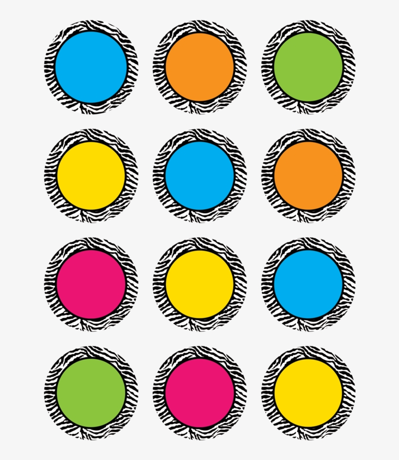 Tcr5397 Zebra Colorful Circles Mini Accents Image - Decorative Motive, transparent png download