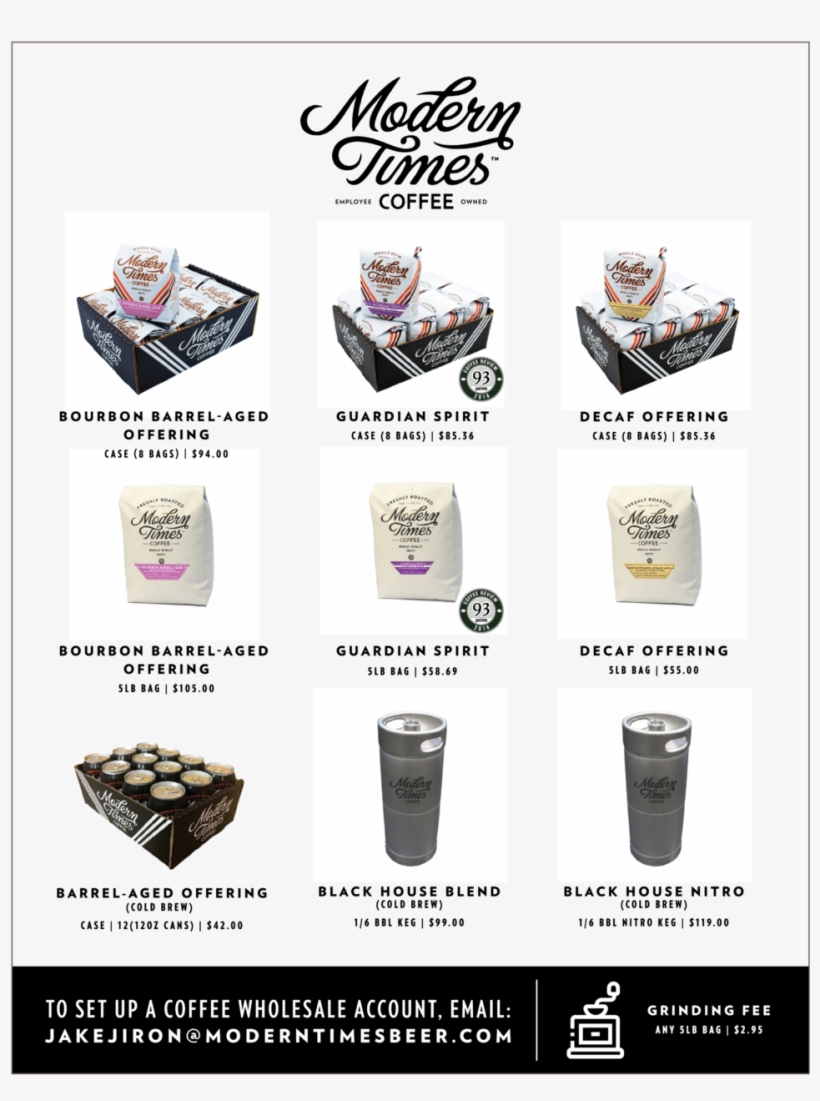 Coffeeoverallpricesheet November04 02 - Modern Times Beer Variety Pack - 20 Pack, 16 Fl Oz, transparent png download
