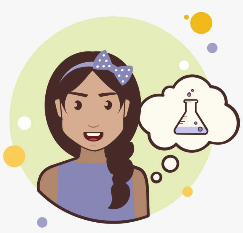 Girl With Chemical Test Tube Icon - Icon, transparent png download
