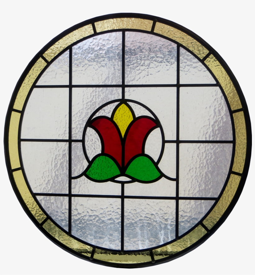 Art Nouveau Floral Bud Stained Glass Panel - Stained Glass, transparent png download