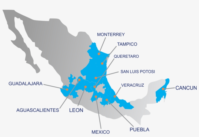 Contamos Con Oficinas En 11 Puntos Estratégicos De - Crime Rate Map Mexico, transparent png download