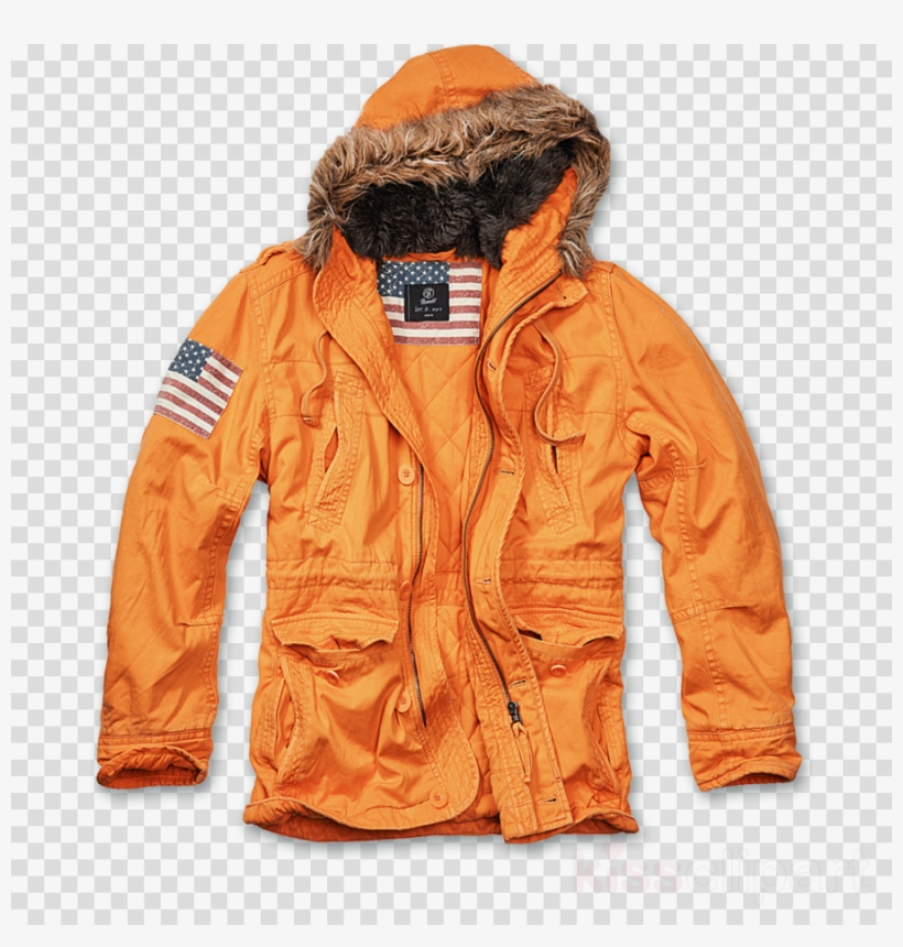 Brandit Vintage Explorer Stars & Stripes Jacket Orange - Parka Hombre Vintage Nueva Explorador, transparent png download