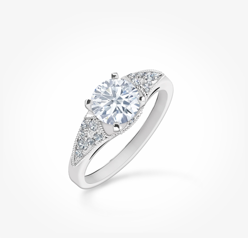 Vintage Diamond Engagement Ring - Pre-engagement Ring, transparent png download