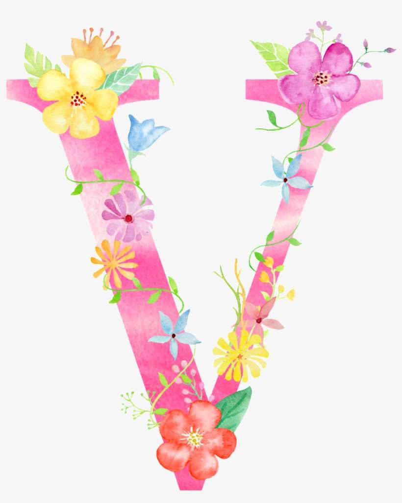 Ornamentos Decorativos De Flores De Letras De Letras - Letter, transparent png download