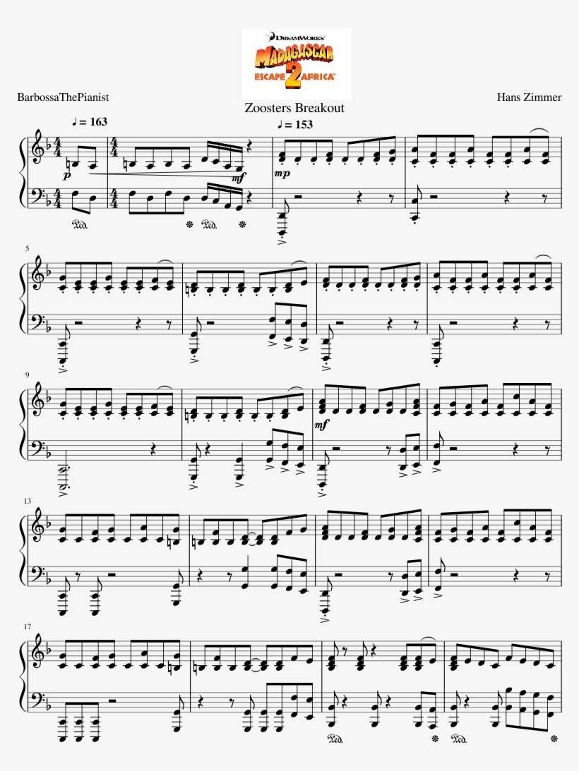 Madagascar 2 Escape To Africa - Lone Digger Piano Sheet, transparent png download