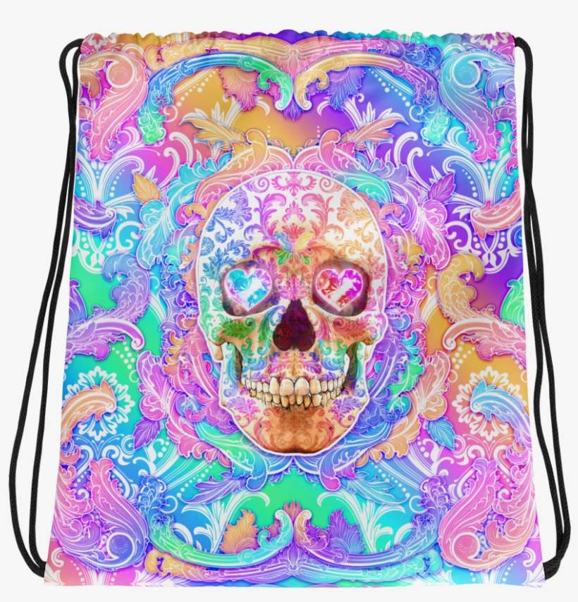 Yami Kawaii Skull Drawstring Bag, Psychedelic Harajuku - Zazzle Rot U. Golddamast 1 Ipod Touch 5g Hülle, transparent png download