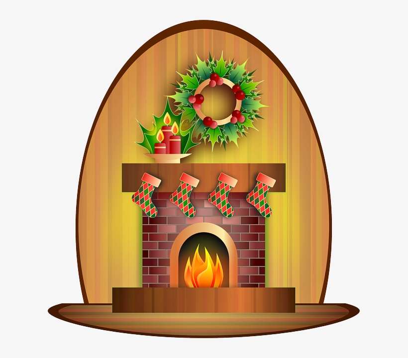 Chaminé Enfeites De Natal Em Png - Christmas Fireplace Clipart Png, transparent png download