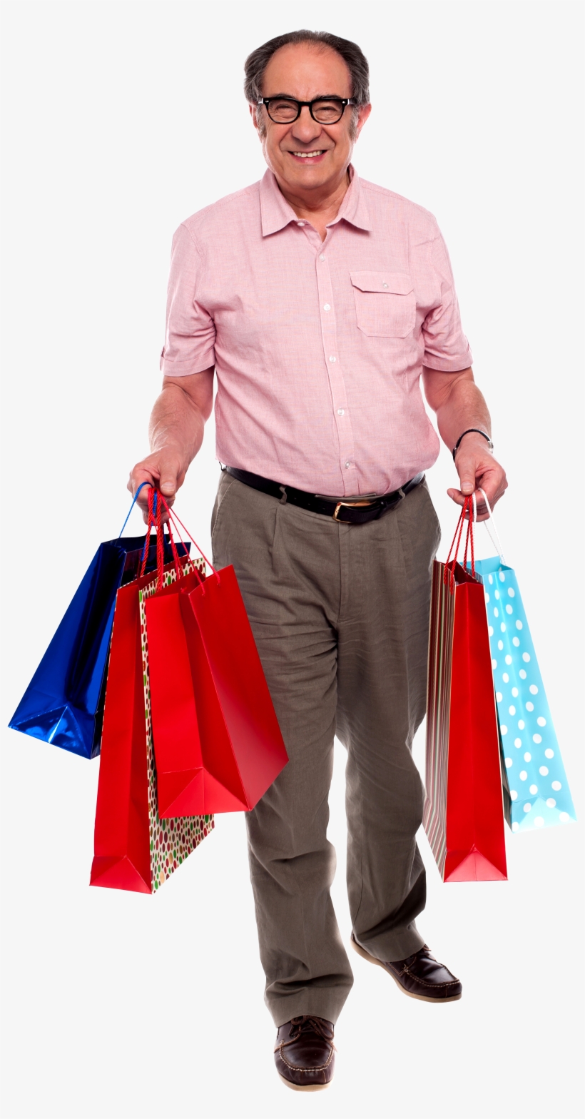 People Shopping Holding Bag Png Image - Bag Carrying Man, transparent png download