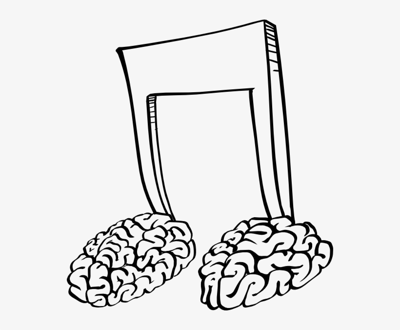 Free Vector Brain Notes Clip Art - Music Notes And Brain, transparent png download