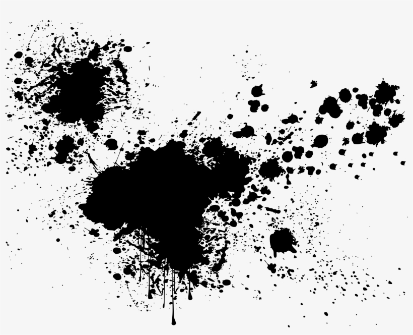 Image Free Clipart Splat Big Image Png - Paint Splash Black And White, transparent png download