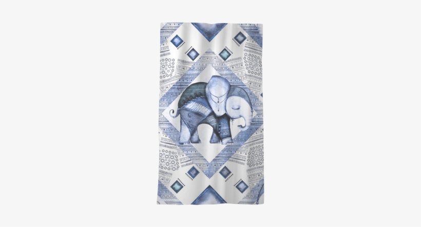 Blue Seamless Pattern, Tile With Watercolor Illustration - Poster, transparent png download
