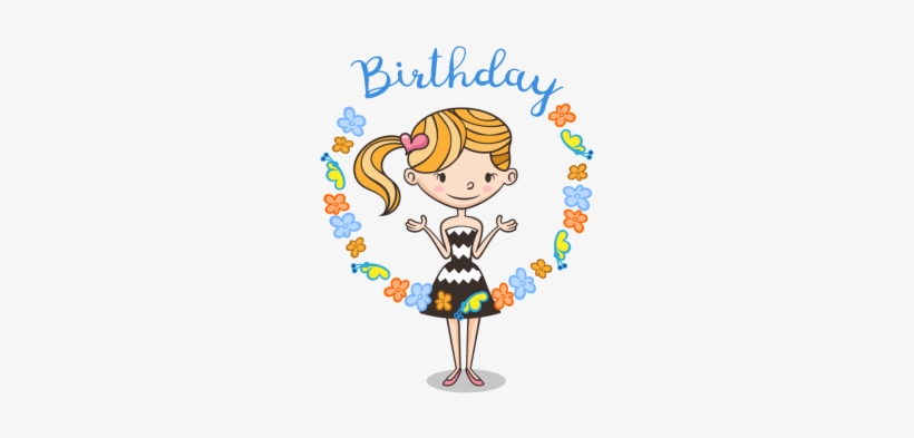 Birthday Card With Cute Girl, Birthday, Girl, Card - Birthday Card Girl Png, transparent png download