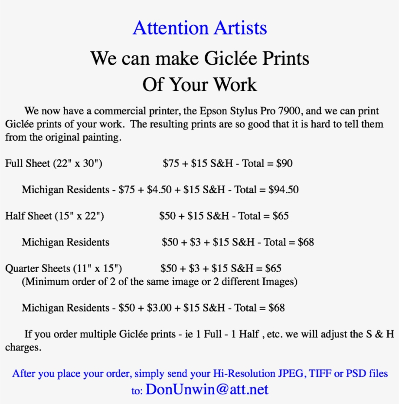Attention Artists We Can Make Giclée Prints Of Your - Giclée, transparent png download