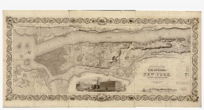 Of New-york, And The Adjacent Country - J. H. Colton - City And County Of New York, 1836, transparent png download