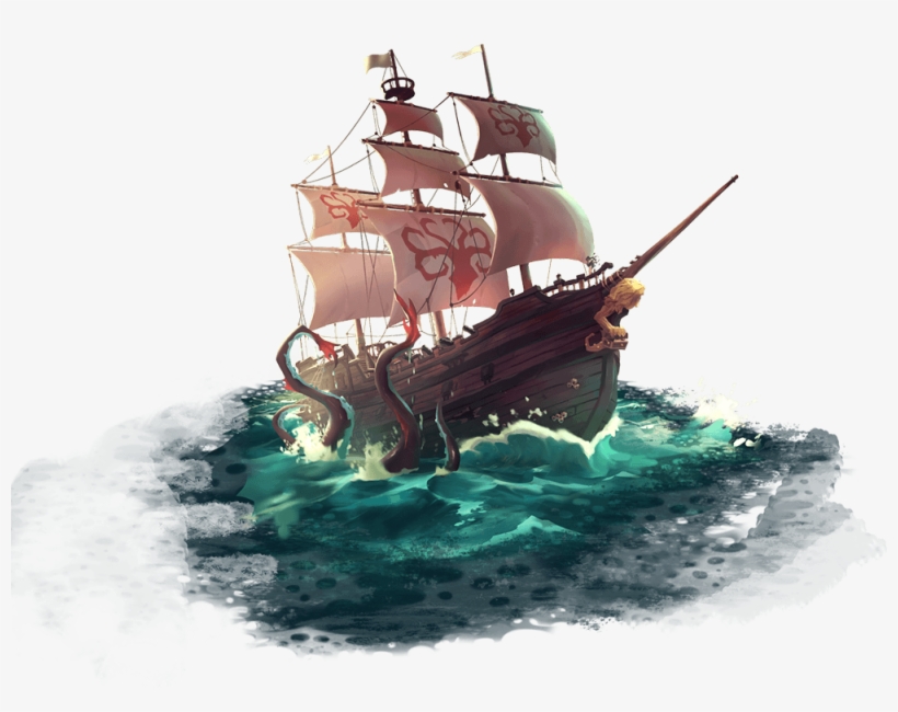 Ship Transparent Png Clip Art Black And White - Sea Of Thieves Pirates Transparent, transparent png download