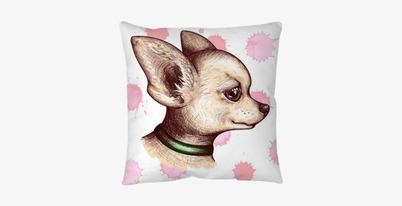 Watercolor Portrait Head Chihuahua Dog Puppy Pet Animal - Sketched Dog Heads, transparent png download