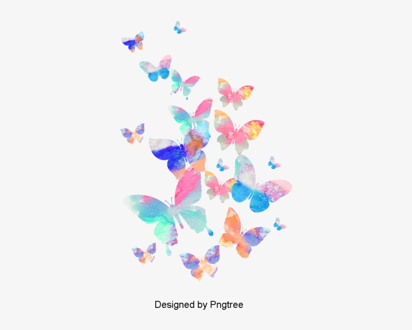 Cartoon Hand-painted Abstract Butterfly Design, Cartoon, - Cartoon, transparent png download