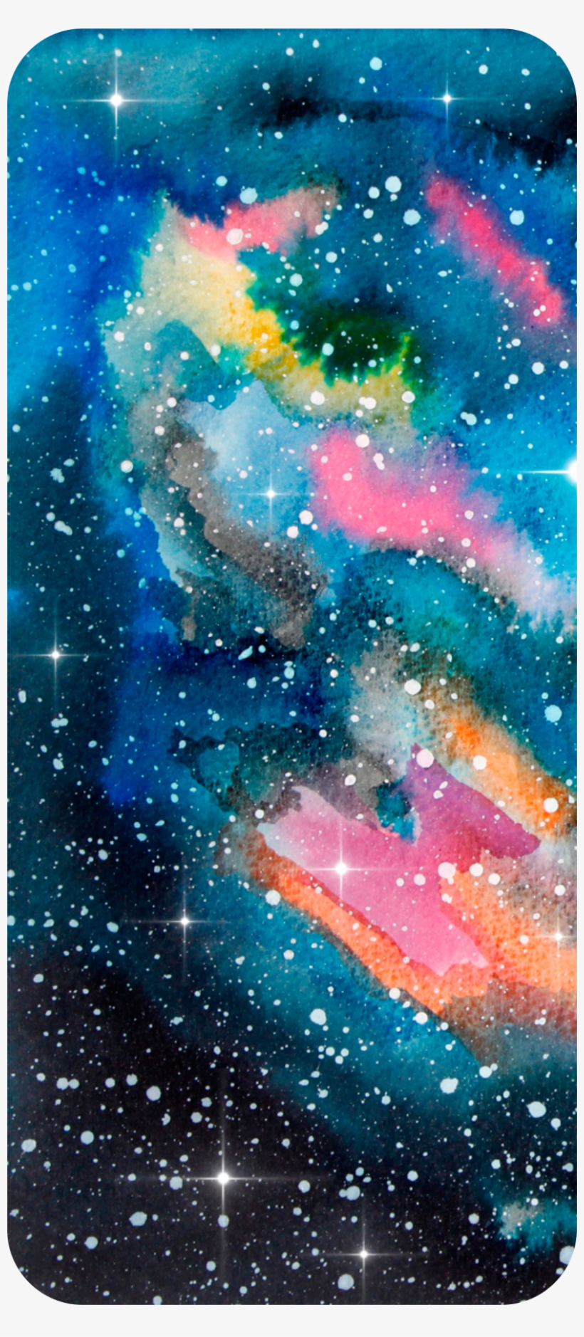 Raum-kunst-aquarell-galaxie Postkarte, transparent png download