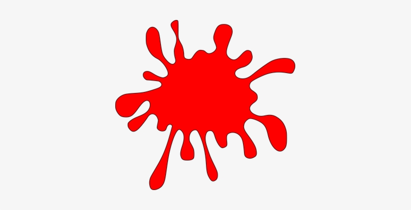 Red Paint Ink Splatter Splash Colour Drop - Red Clipart, transparent png download