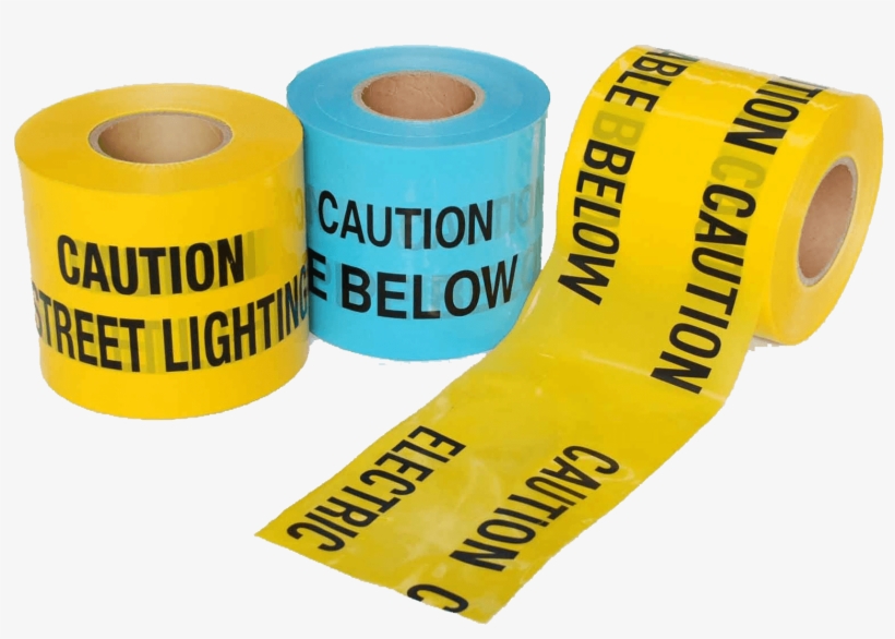 Underground Caution Tape Electrical Cable Below - Linear Low-density Polyethylene, transparent png download