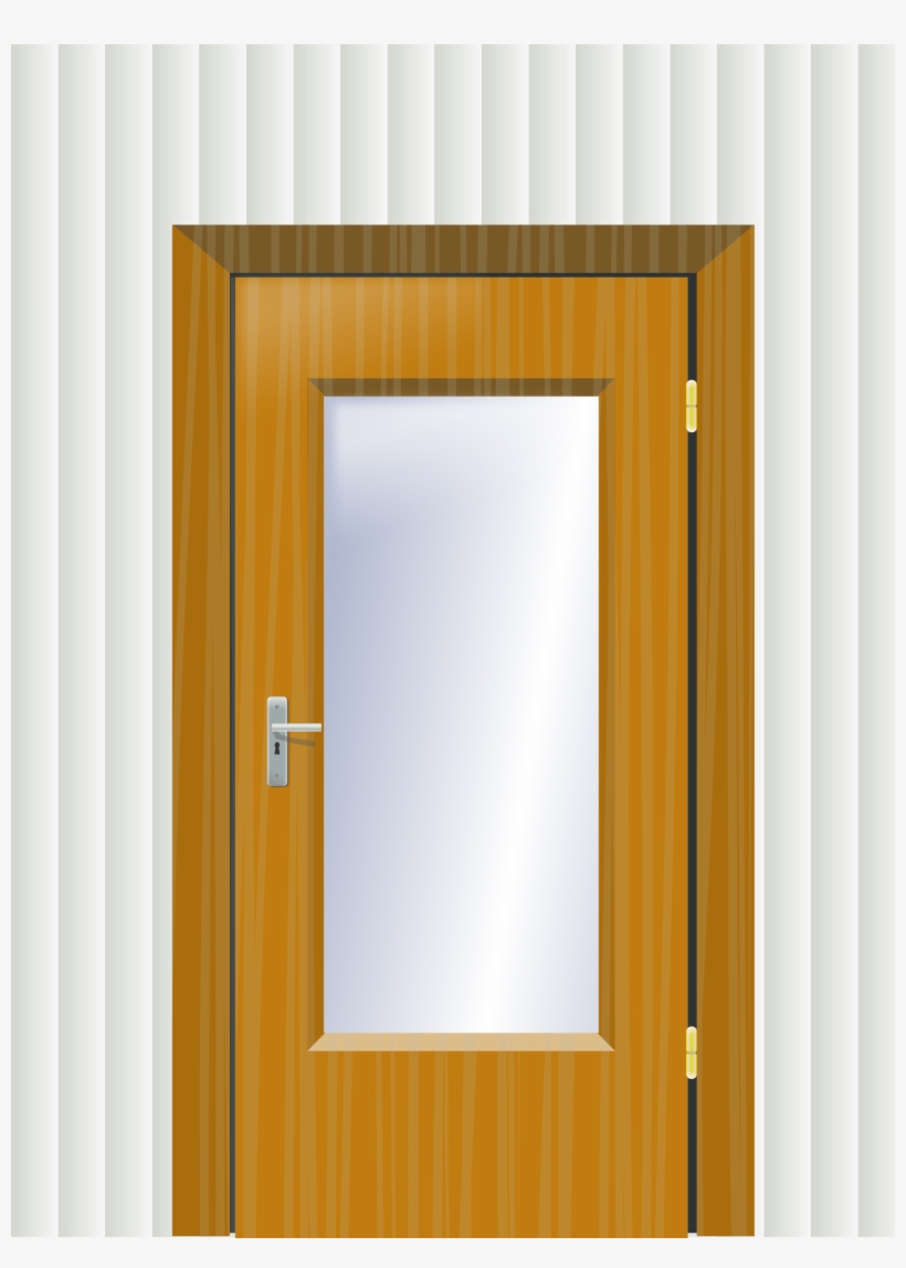 Door With Cristal And Wall Clip Art Royalty Free Download - Door Clip Art, transparent png download