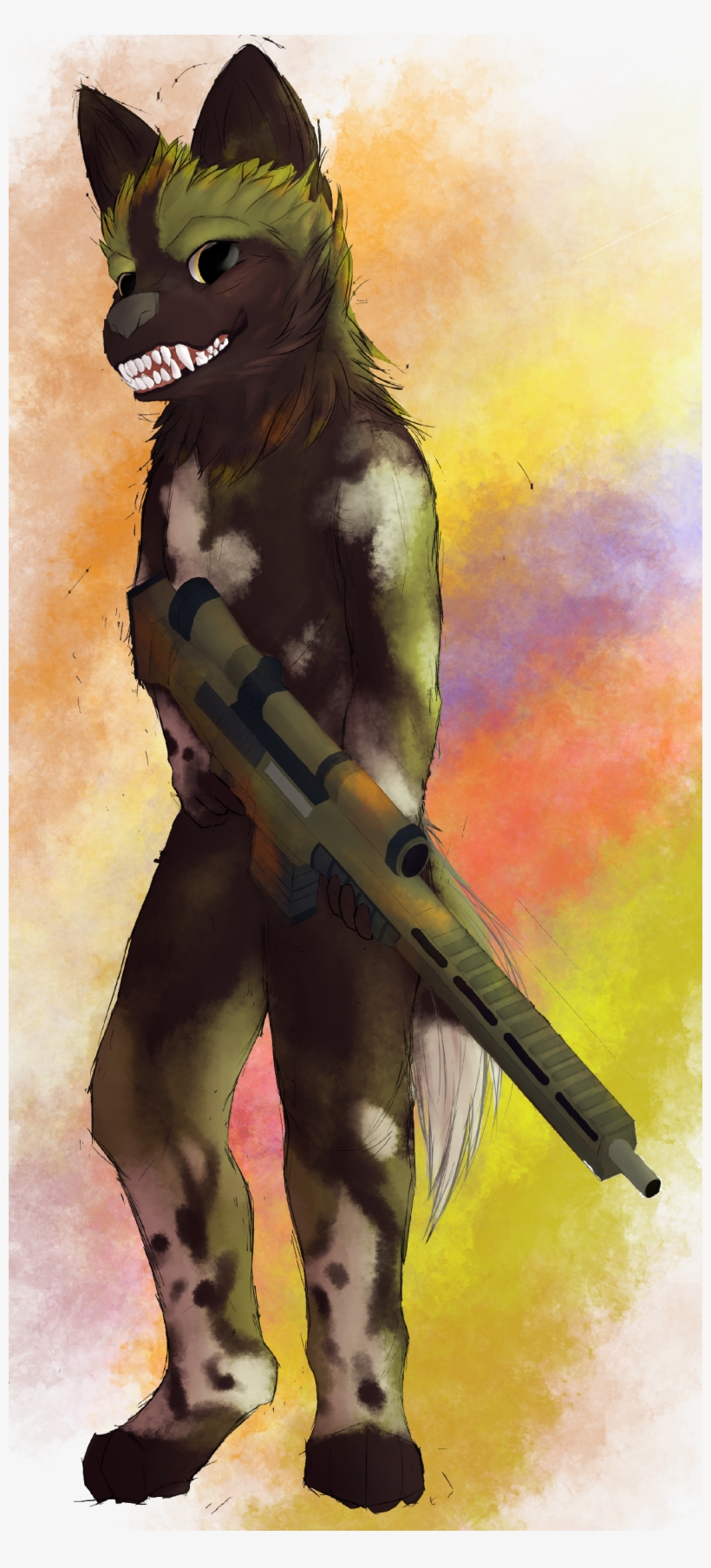 Hyena In African Wild - Painting, transparent png download