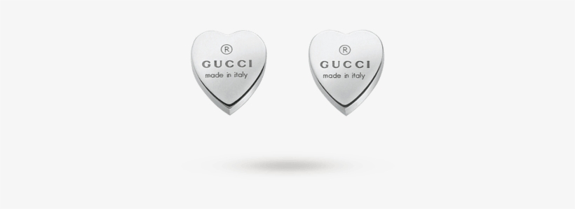 Gucci Trademark Silver Heart Earrings - Beach Sky, transparent png download