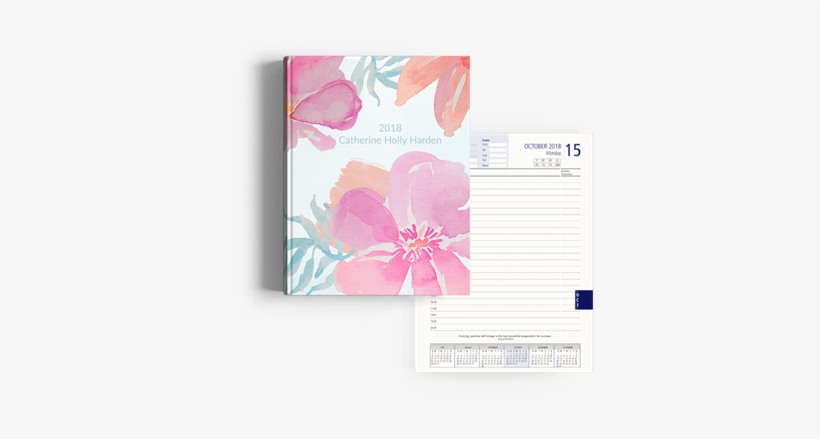 Picture Of Watercolor Flowers Diary A5 - Watercolor Painting, transparent png download