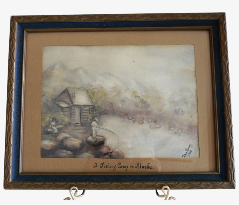 Original Watercolor "a Fishing Camp In Alaska" ~ Signed - Picture Frame, transparent png download