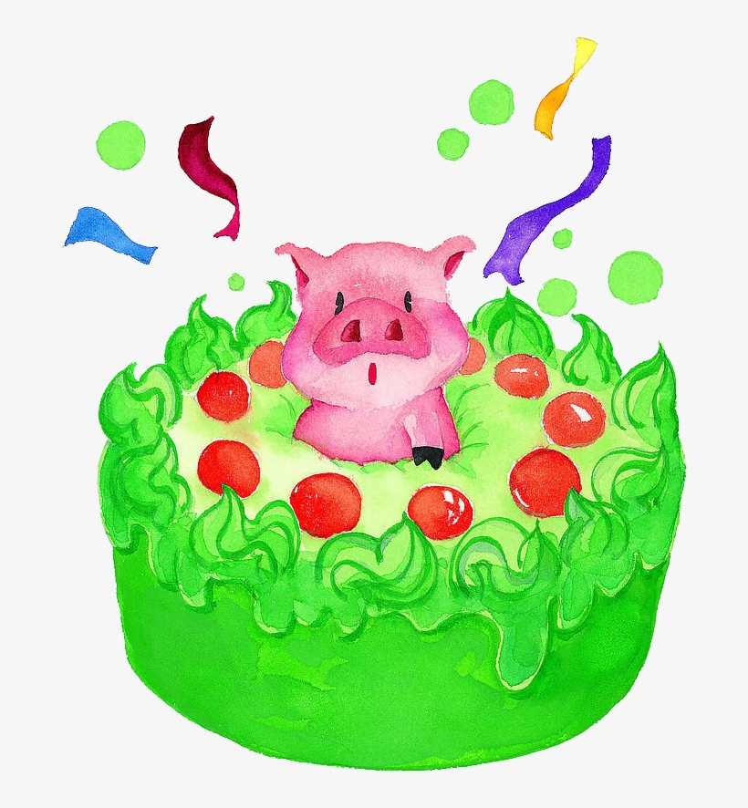 Clipart Cake Watercolor - Birthday, transparent png download
