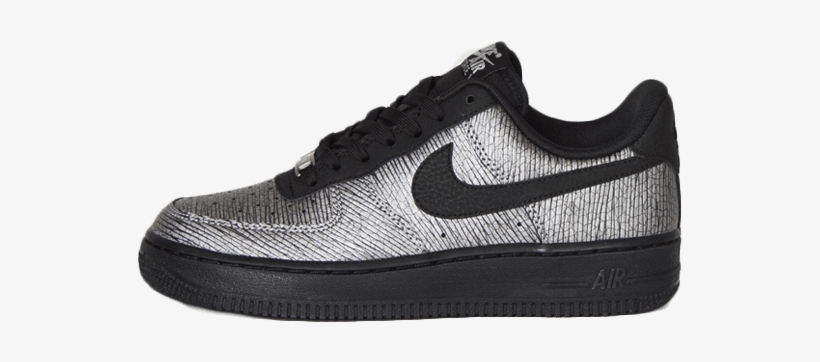Nike Air Forces White And Silver - Sneakers, transparent png download