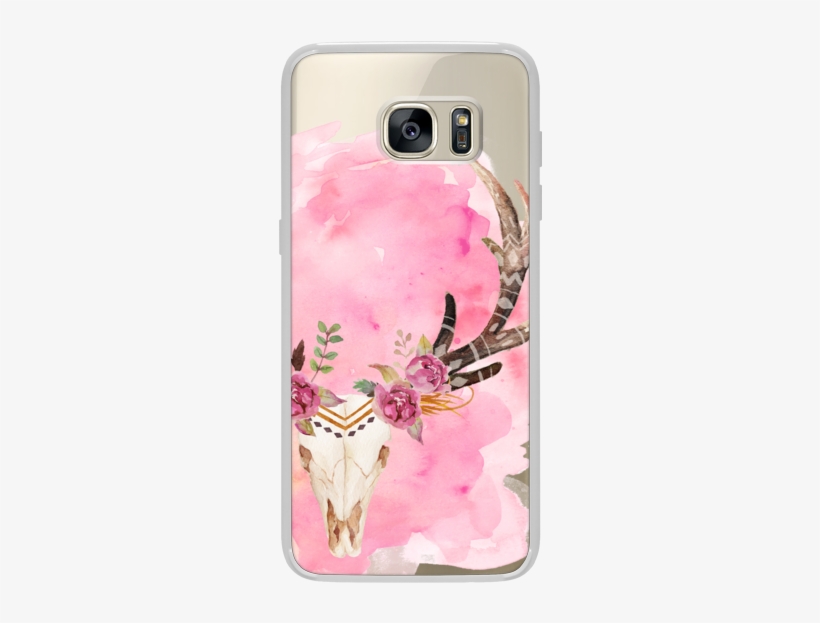 Casetify Galaxy S7 Edge Classic Snap Case - Deer Skull Clipart With Flowers, transparent png download