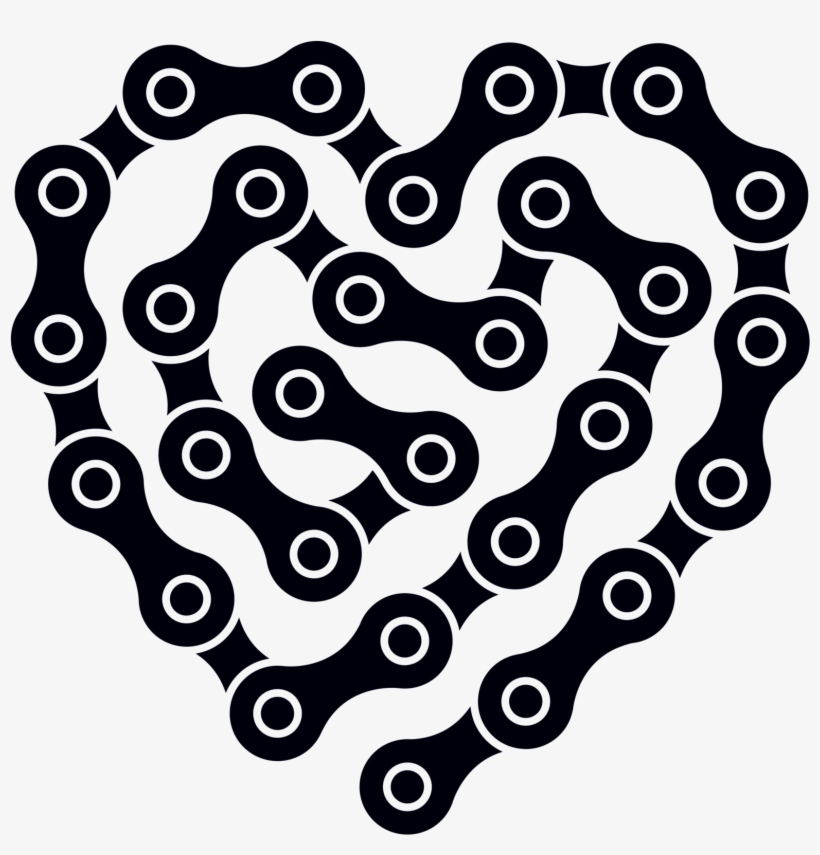 Heart Links - Bike Chain Heart, transparent png download