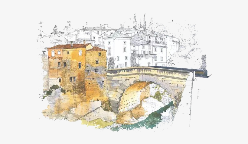 Clip Art Transparent Library Drawing Castles Watercolor - Provence Sketchbook Fabrice Moireau, transparent png download