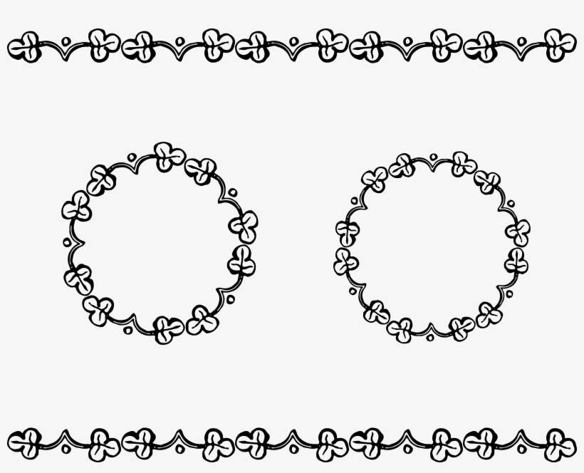 Jpeg Download - Clover Border Black And White, transparent png download