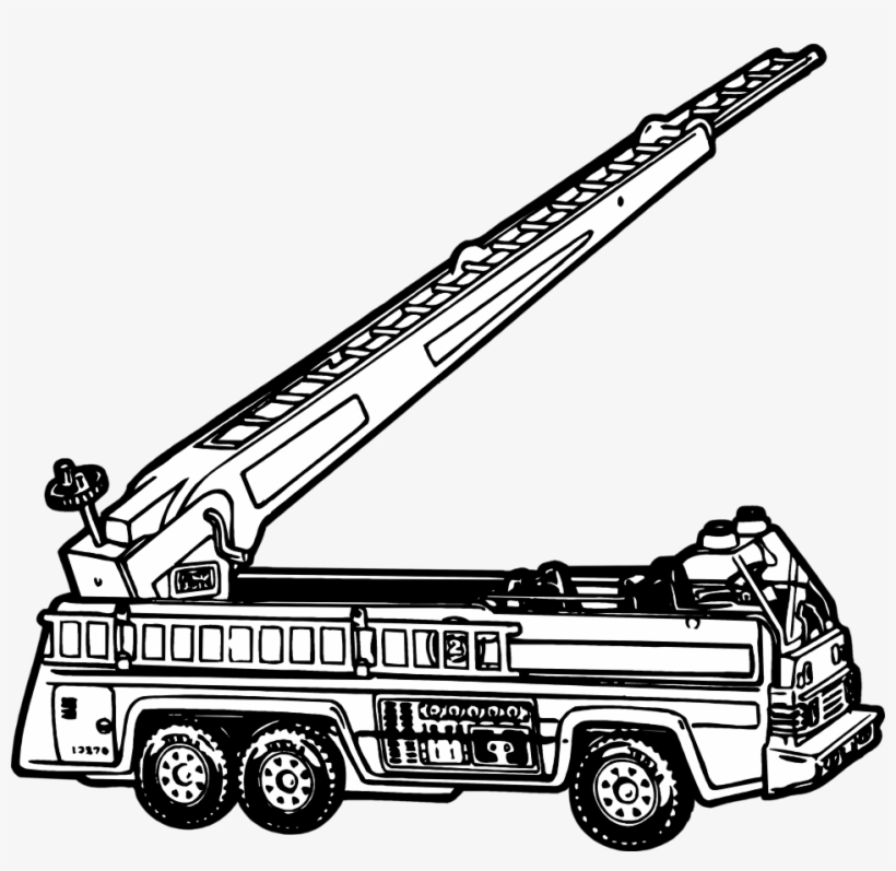 Png Transparent Library Ladder Elegant Royalty Free - Fire Engine Black And White, transparent png download