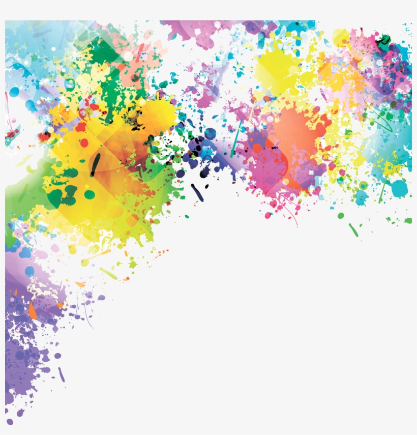 Colorful Colorsplash Ink Watercolor Cute Pattern Mask - Holi Png, transparent png download