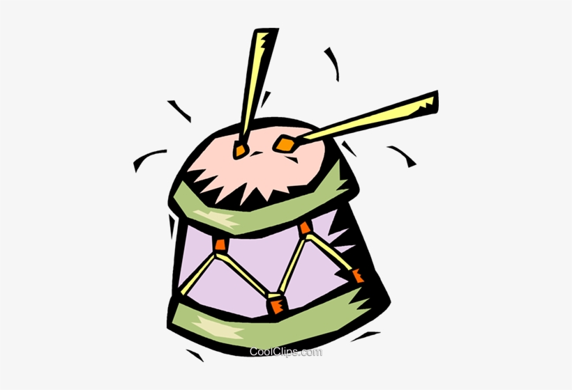 Drum With Drumsticks Royalty Free Vector Clip Art Illustration - Musical Instrument, transparent png download