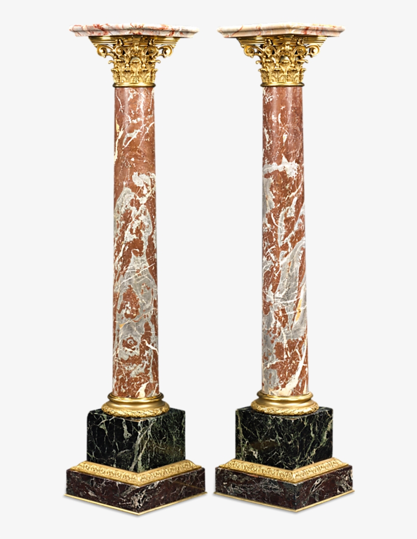 Marble And Bronze French Pedestals - Column, transparent png download