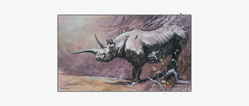 Gerti The Black Rhino Print - Rhinoceros, transparent png download