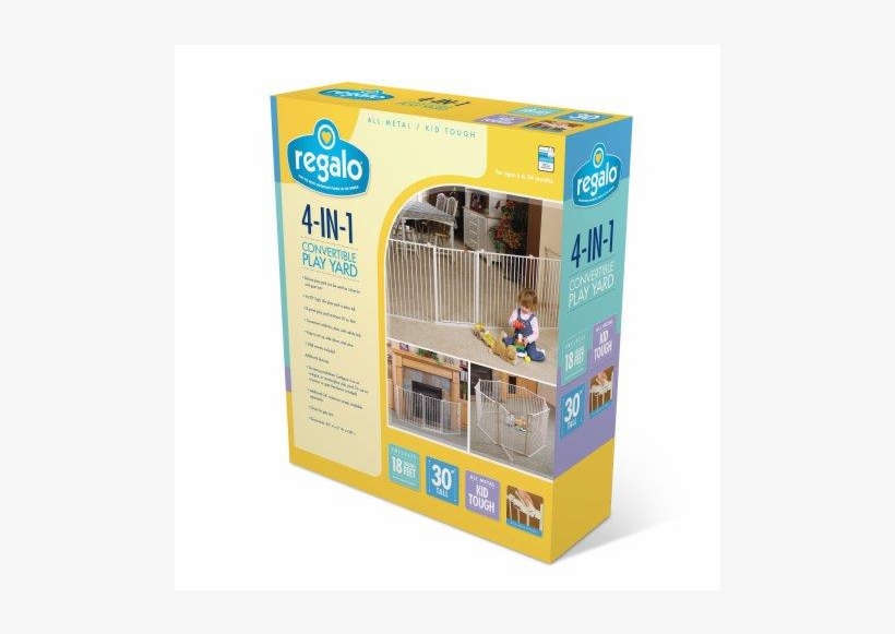 Auction - Regalo 192-inch Super Wide Gate And Play Yard, White, transparent png download