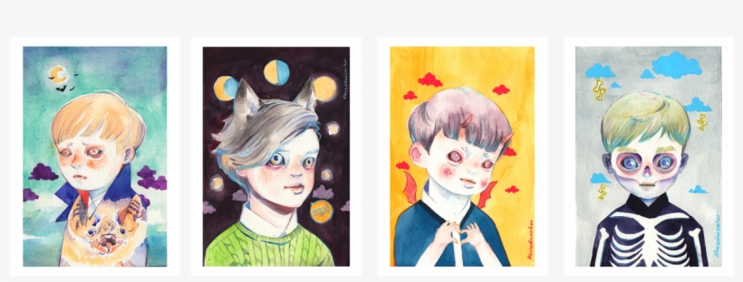 “ Infinite Halloween Watercolor & Acrylic On Watercolour - Watercolor Painting, transparent png download