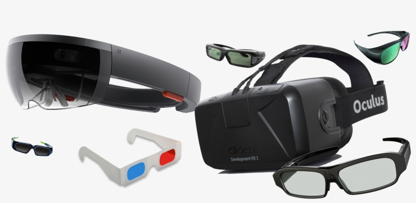 A Considerable Number Of Different 3d Glasses Scattered - Oculus Rift Dk2, transparent png download