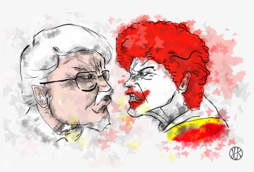 Kfc Vs Mcdonald's - Drawing, transparent png download