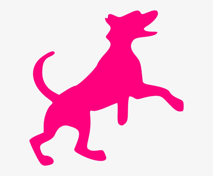 Pink Dog Clip Art At Clker - Pink Dog Clipart, transparent png download