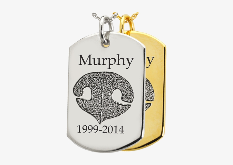 Dog Tag Nose Print Pet Memorial Jewelry Shown In Silver - B&b Dog Tag Actual Noseprint Jewelry, transparent png download