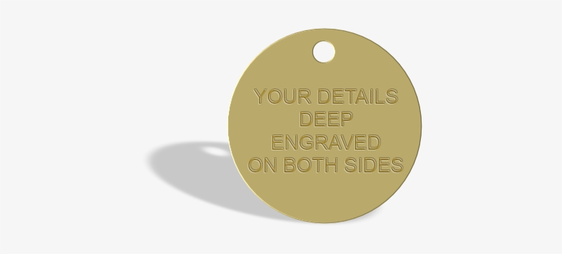 Brass Pet Id Tag 22mm - Face Powder, transparent png download